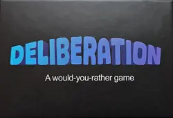 Deliberation would-you-rather card game cover art